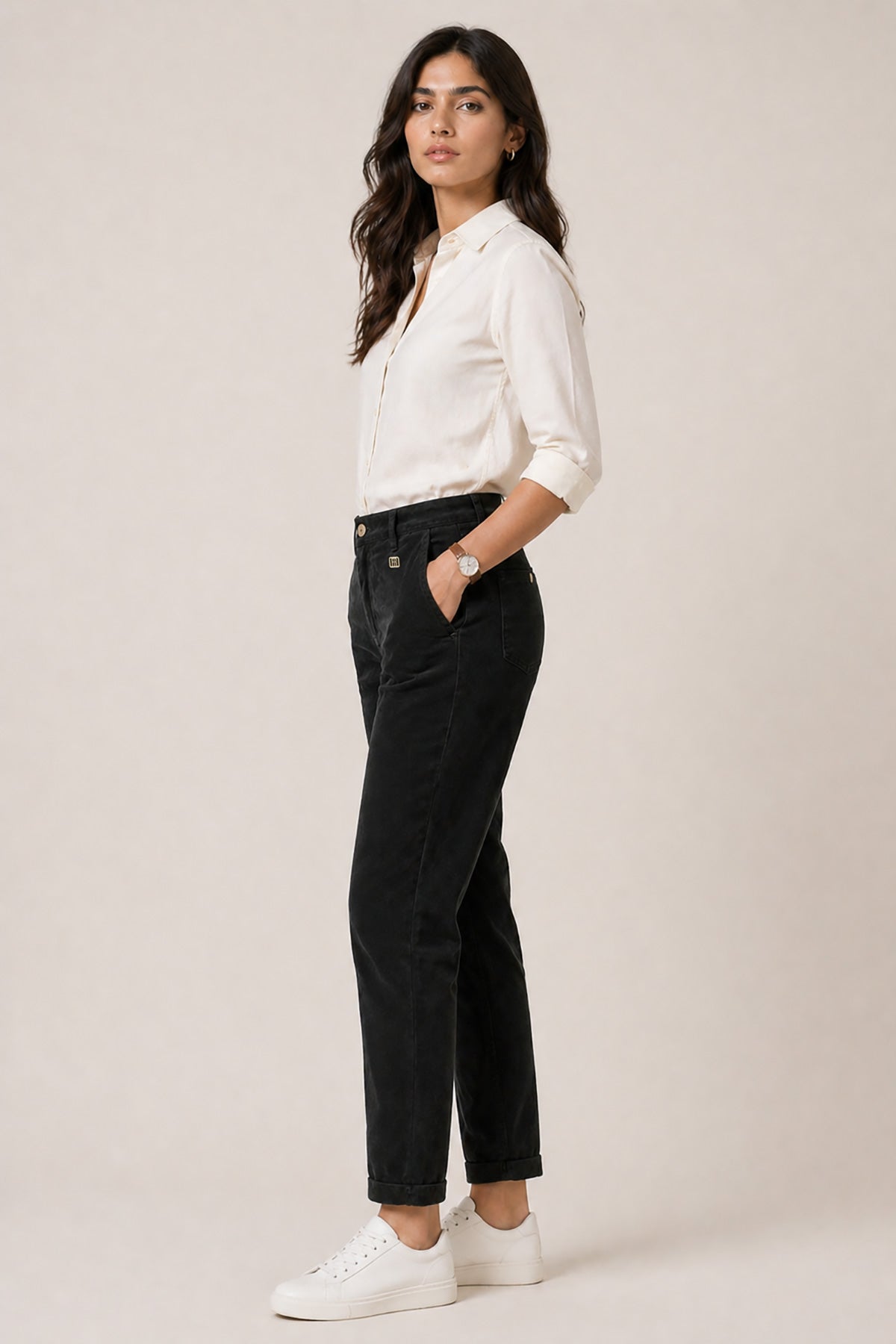 Women's Velvet Minicord Pant - Black