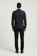 Men's Casual Shirt (Italian Collar) - Navy