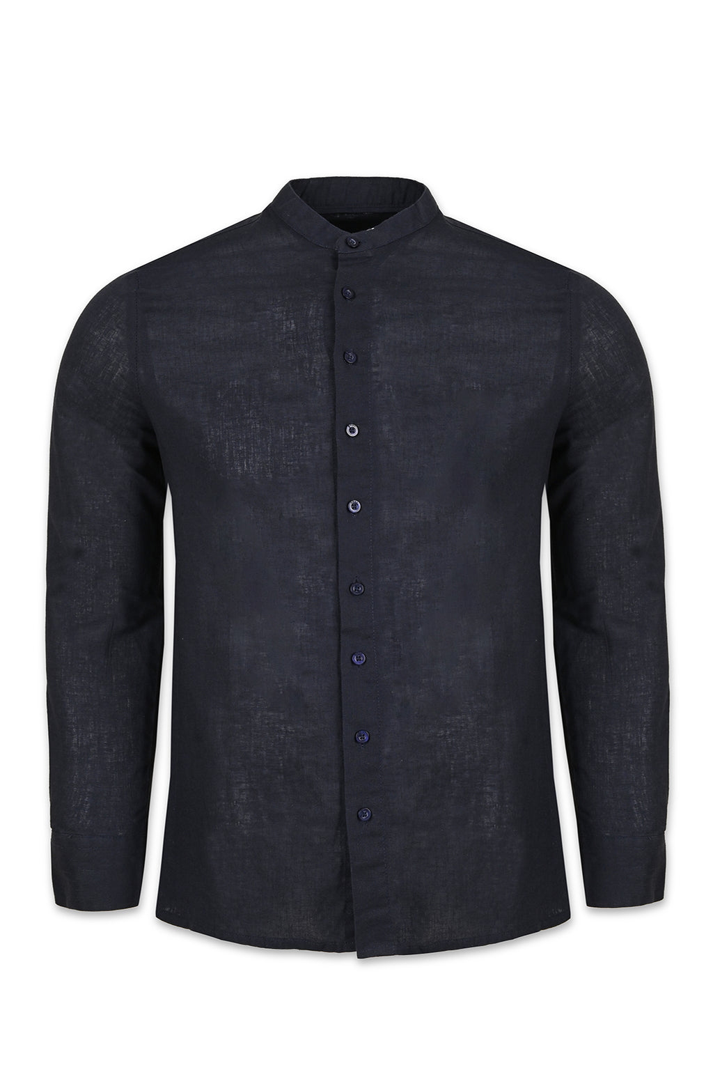 Men's Casual Shirt (Italian Collar) - Navy