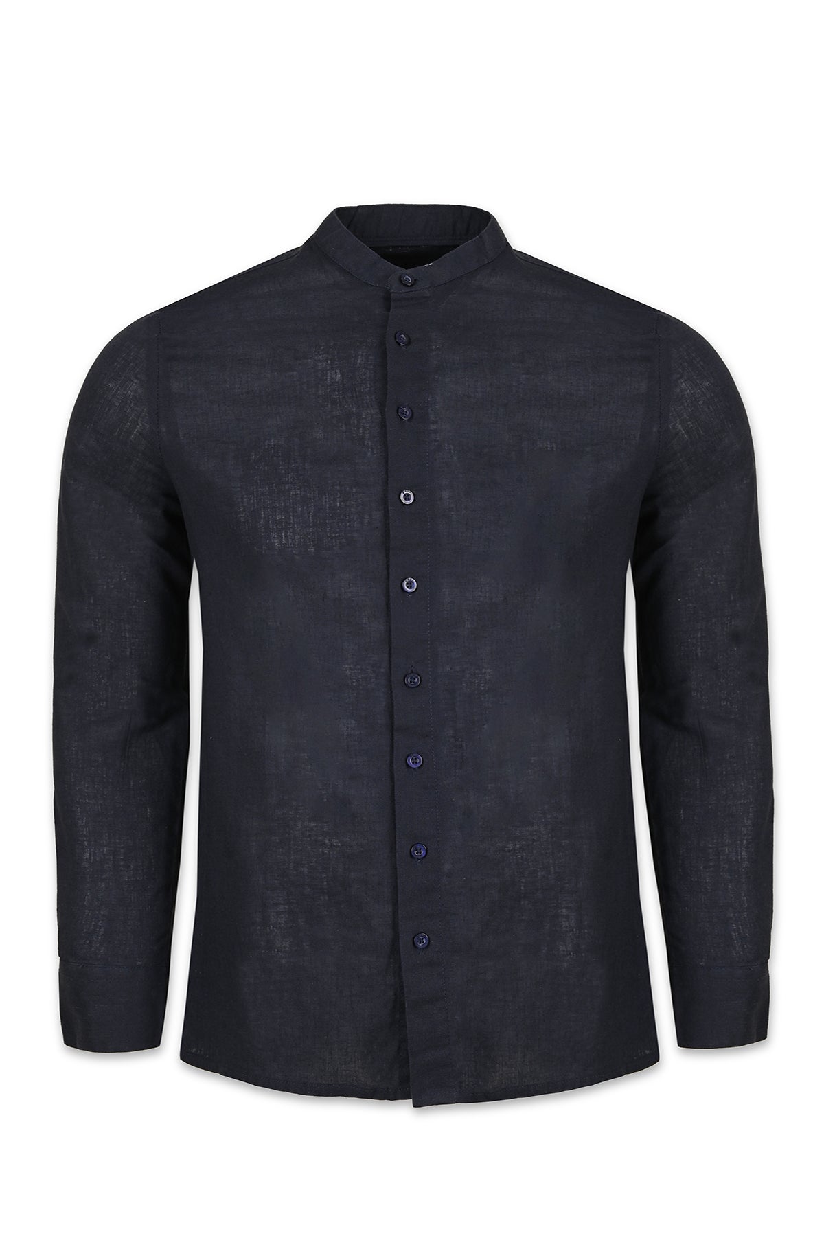 Men's Casual Shirt (Italian Collar) - Navy