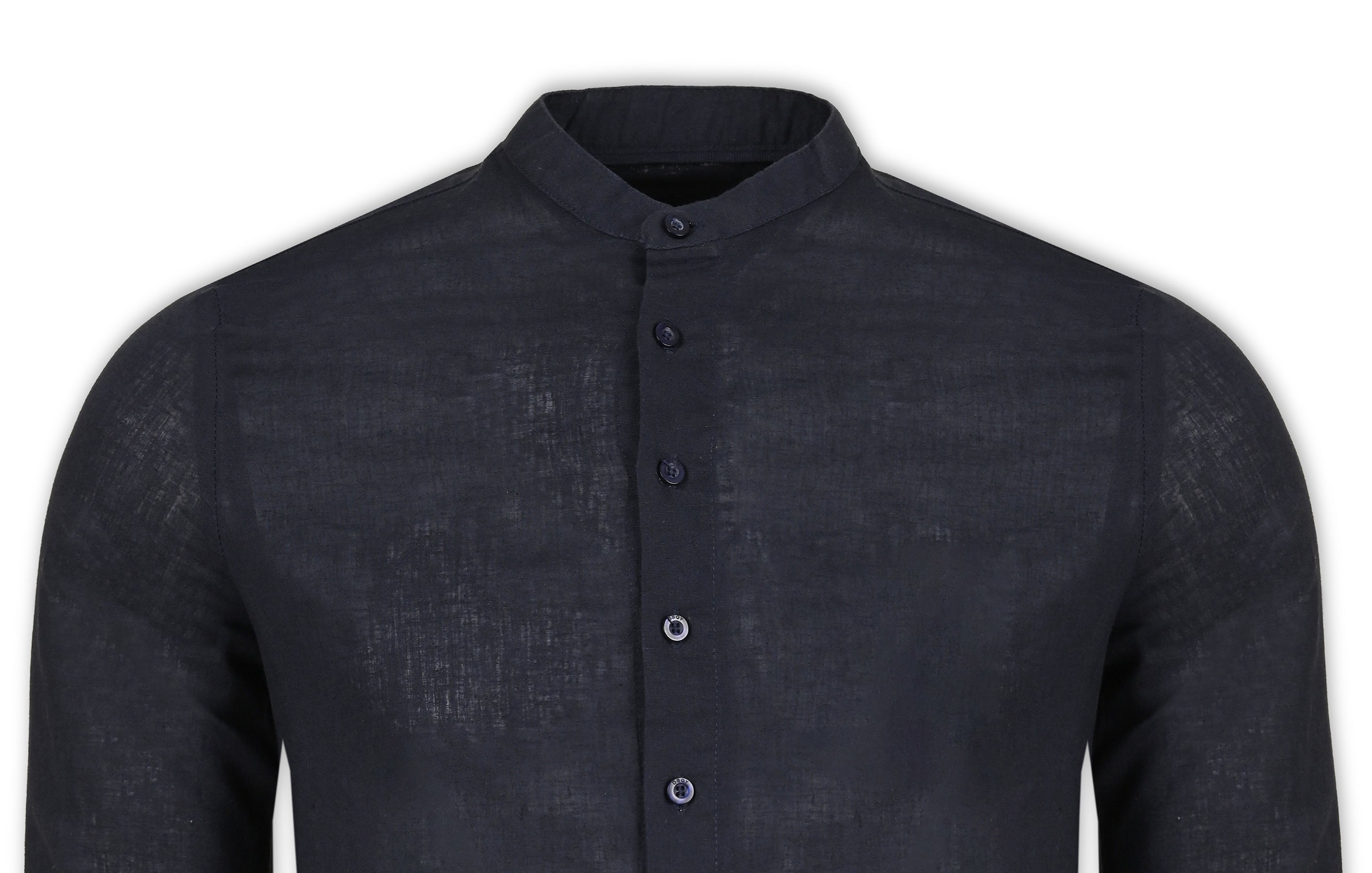 Men's Casual Shirt (Italian Collar) - Navy
