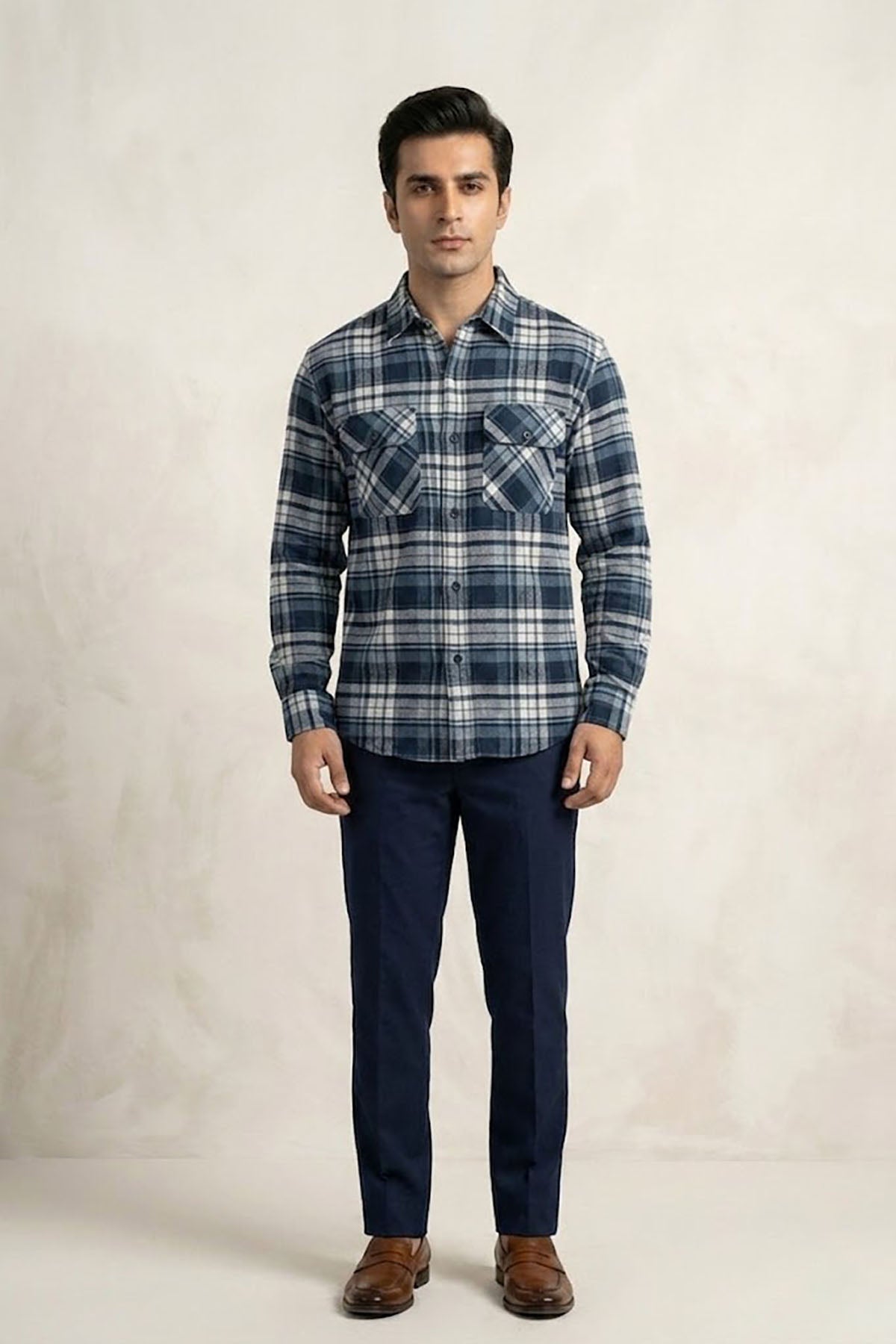 Men's Flannel Shirt - Blue