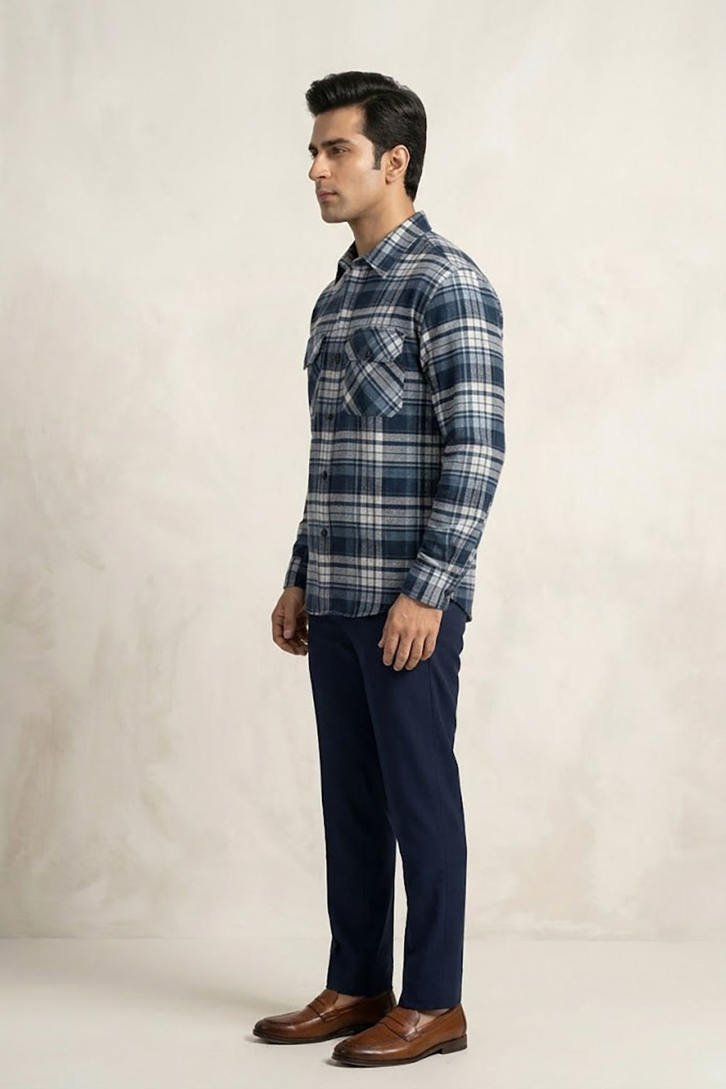 Men's Flannel Shirt - Blue