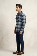 Men's Flannel Shirt - Blue