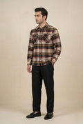 Men's Flannel Shirt - Brown