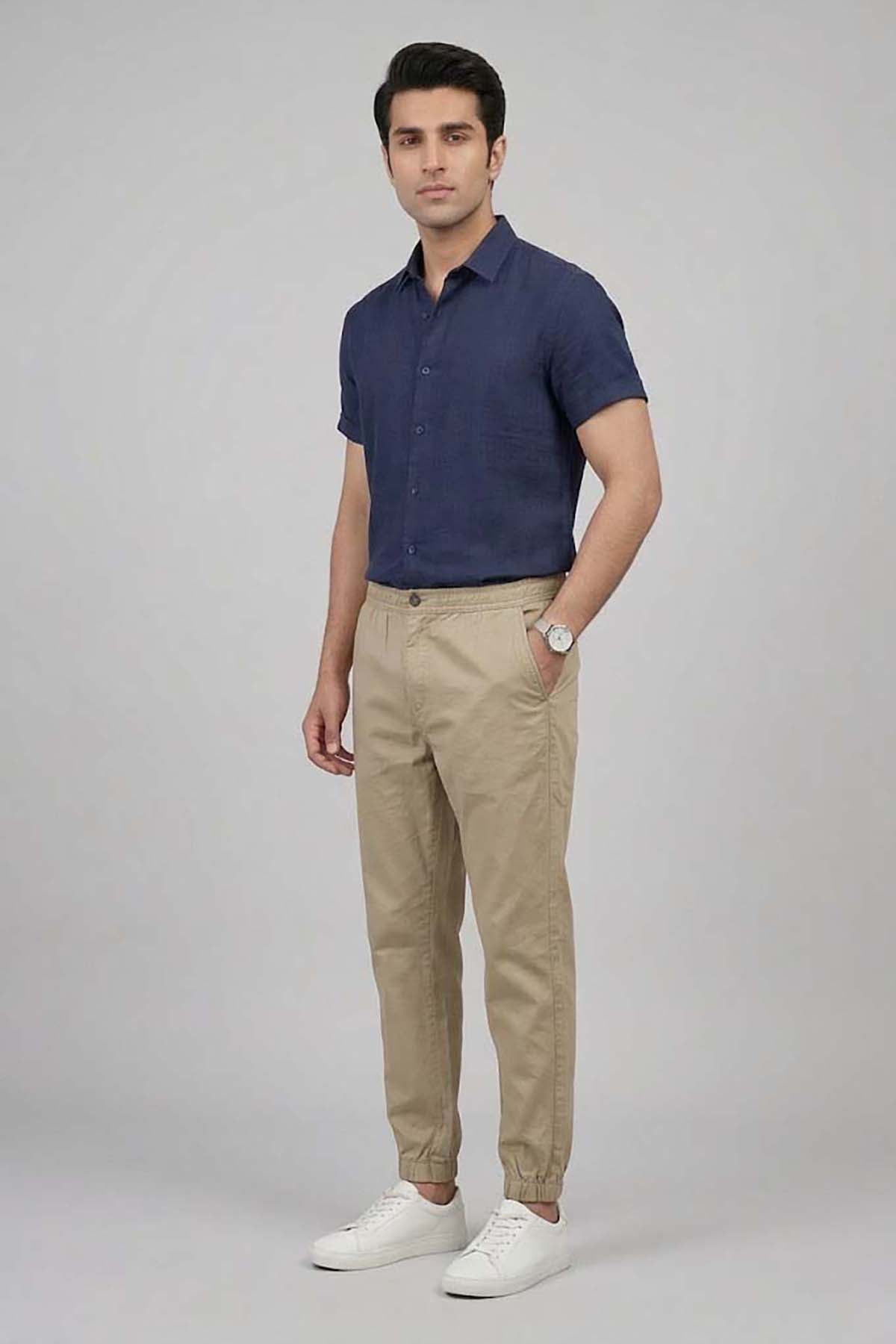 Men's Bottom Cuff Trouser - Sand