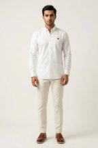 Men's Casual Shirt - White (Embroidery)