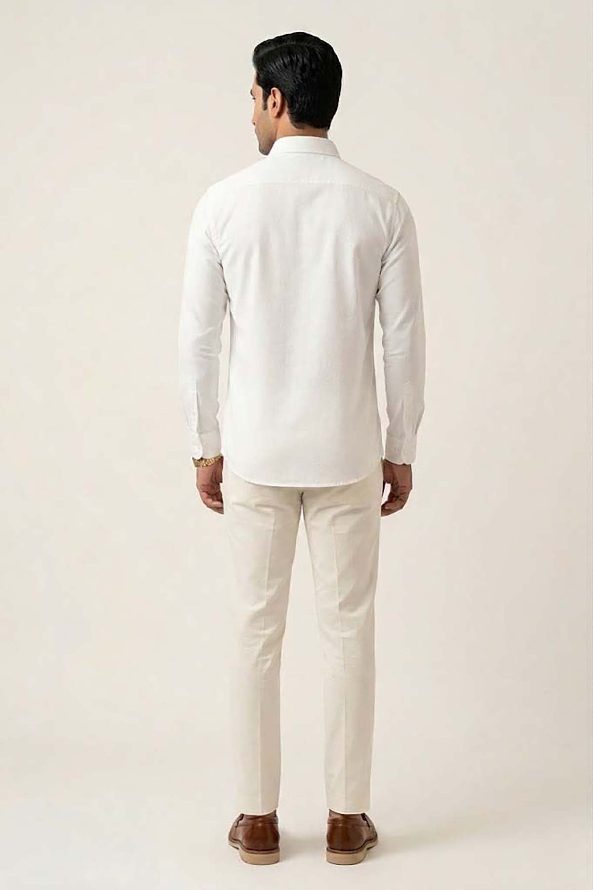 Men's Casual Shirt - White (Embroidery)