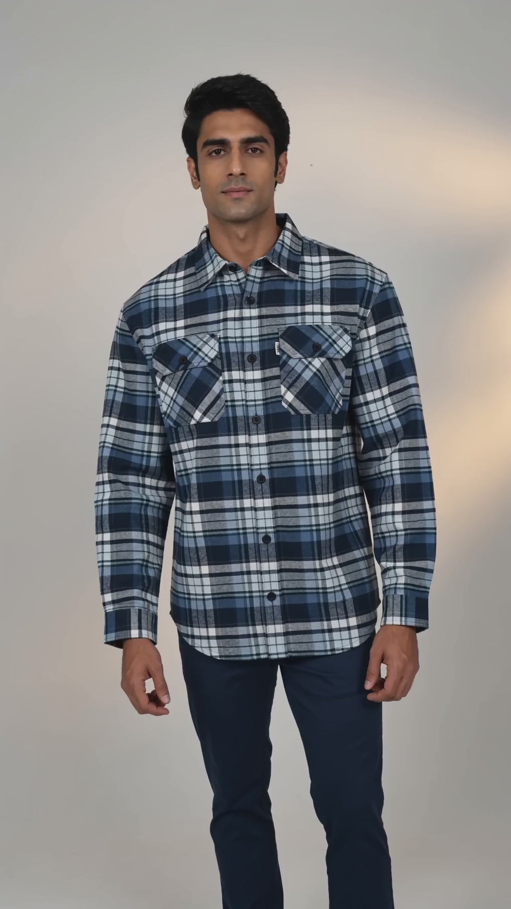 Men's Flannel Shirt - Blue