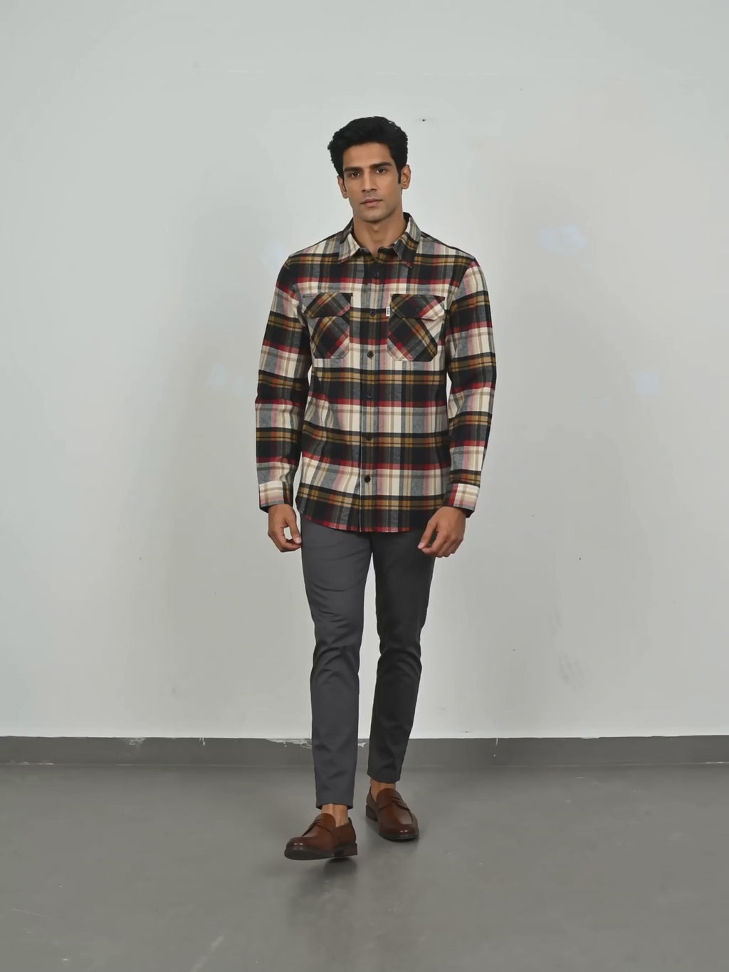 Men's Flannel Shirt - Brown